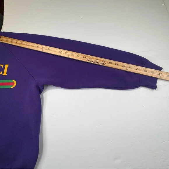Vintage Bootleg Gucci Logo Crewneck Sweatshirt Women's Purple Large 80s Hip Hop